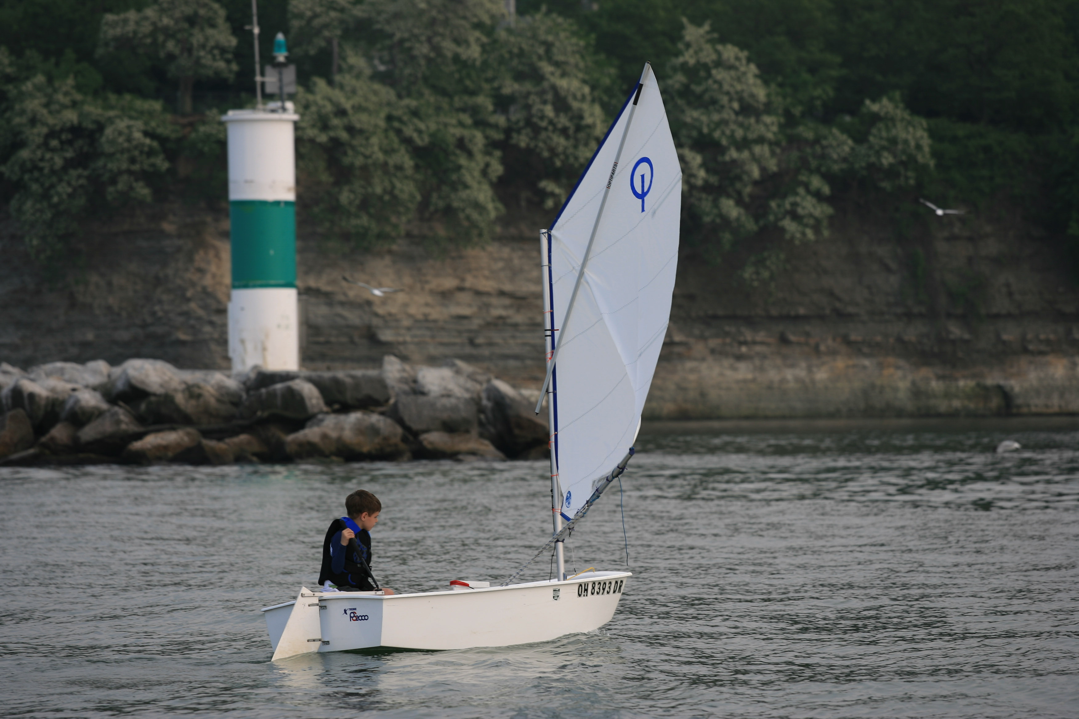 David sailing into Rocky River's CYC